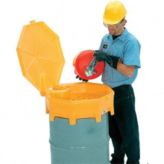 UltraTech - 7" High x 29" Diam, Polyethylene, Manual Closing Funnel Cover - Exact Tool & Supply