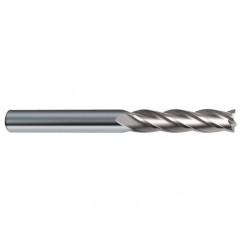 1/4 Dia. x 4 Overall Length 4-Flute Square End Solid Carbide SE End Mill-Round Shank-Center Cut-Uncoated - Exact Tool & Supply