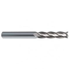 1/4 Dia. x 4 Overall Length 4-Flute Square End Solid Carbide SE End Mill-Round Shank-Center Cut-Uncoated - Exact Tool & Supply