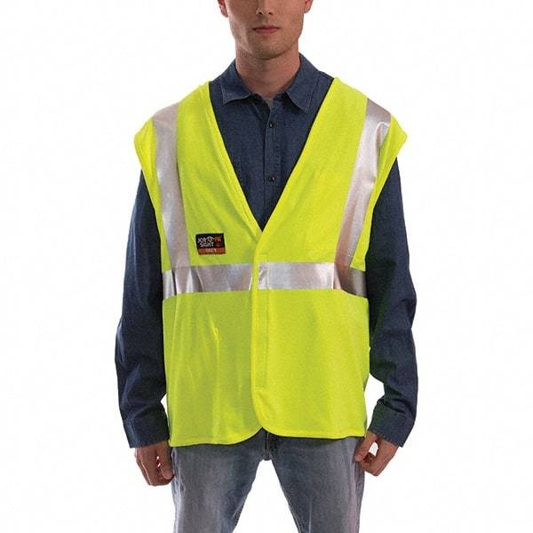 Tingley - Size S/M Flame Resistant/Retardant Lime Solid General Purpose Vest - 36 to 42" Chest - Exact Tool & Supply