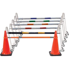 PRO-SAFE - 5-1/2" Wide x 5-1/2" High PVC Cone Bar - 2 Lb, White & Orange - Exact Tool & Supply