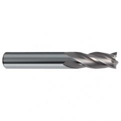 1/2 Dia. x 4-1/2 Overall Length 4-Flute Square End Solid Carbide SE End Mill-Round Shank-Center Cut-Uncoated - Exact Tool & Supply