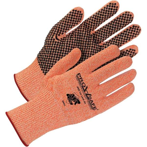 PRO-SAFE - Size S (7), ANSI Cut Lvl A4, ATA Ultra Cut Resistant Gloves - ATA Lining, Continuous Cuff, Hi-Vis Orange, Paired - Exact Tool & Supply