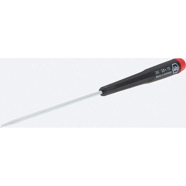 Wiha - 3mm Blade Width, Precision & Slotted Screwdriver Set - 100mm Blade Length, Straight Shank, Impact & Chemical Resistant Handle - Exact Tool & Supply