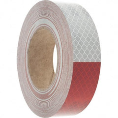 3M - 1-1/2" Wide, Red/White Reflective OSHA Conspicuity Tape - Stick-On - Exact Tool & Supply