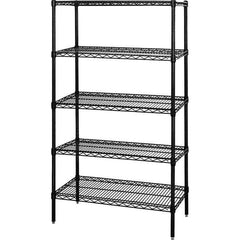 Quantum Storage - 5 Shelf Wire Shelving Add-On Unit - 12" Wide x 48" Deep x 54" High, - Exact Tool & Supply