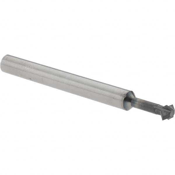 Accupro - 3/16° 3/16" Cut Diam, 0.093" Cut Width, 3/16" Shank, Solid Carbide Double-Angle Cutter - Exact Tool & Supply
