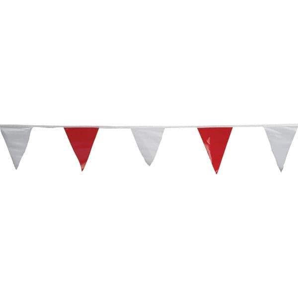 PRO-SAFE - Pennants Color: Red/White Overall Length (Feet): 100.00 - Exact Tool & Supply