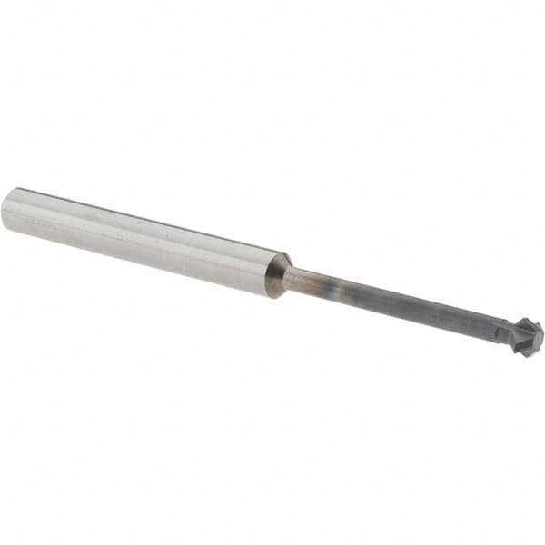 Accupro - 3/16° 3/16" Cut Diam, 0.093" Cut Width, 3/16" Shank, Solid Carbide Double-Angle Cutter - Exact Tool & Supply