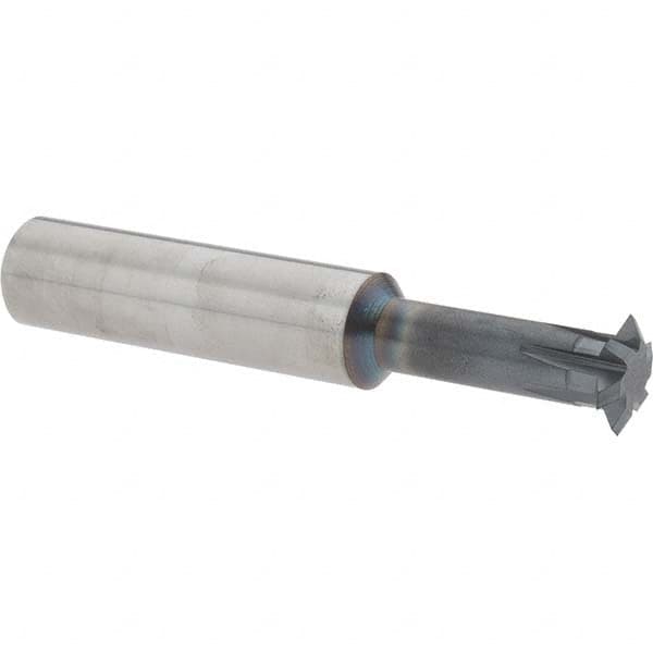 Accupro - 1/2° 1/2" Cut Diam, 0.109" Cut Width, 1/2" Shank, Solid Carbide Double-Angle Cutter - Exact Tool & Supply