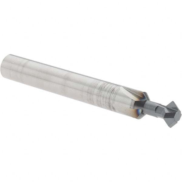 Accupro - 1/4° 1/4" Cut Diam, 1/8" Cut Width, 1/4" Shank, Solid Carbide Double-Angle Cutter - Exact Tool & Supply