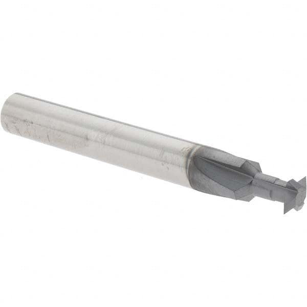 Accupro - 1/4° 1/4" Cut Diam, 0.072" Cut Width, 1/4" Shank, Solid Carbide Double-Angle Cutter - Exact Tool & Supply