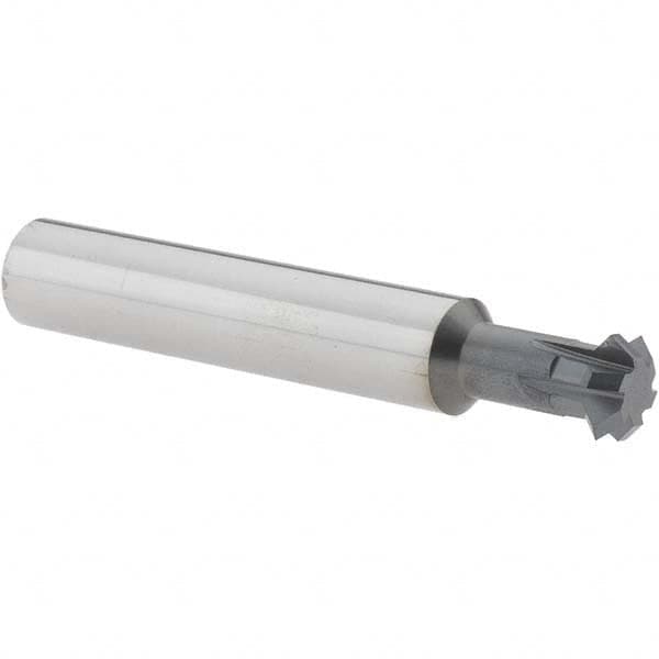 Accupro - 7/16° 7/16" Cut Diam, 0.157" Cut Width, 7/16" Shank, Solid Carbide Double-Angle Cutter - Exact Tool & Supply