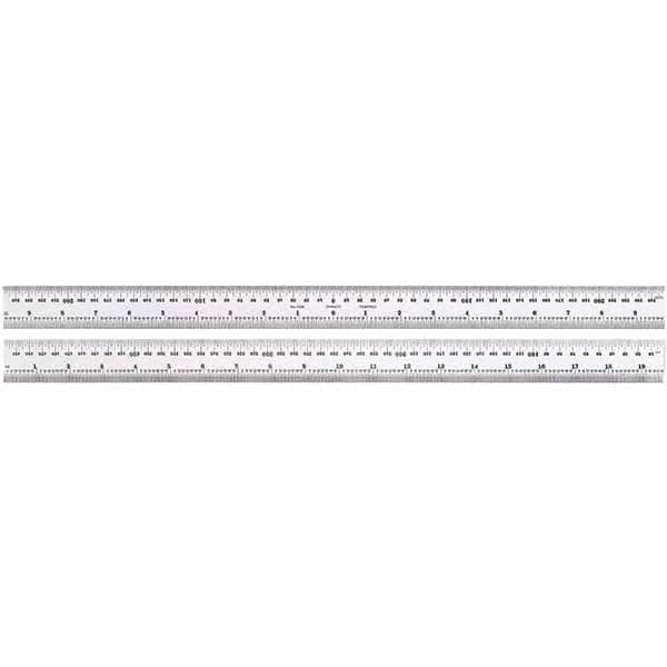 Starrett - Steel Rules Length (Inch): 19-1/2 Graduation Style: Zero-Centered - Exact Tool & Supply