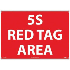 NMC - "5S Red Tag Area", 14" Long x 20" Wide, Rigid Plastic Safety Sign - Rectangular, Use for Workplace/Safety - Exact Tool & Supply