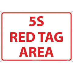 NMC - "5S Red Tag Area", 14" Long x 20" Wide, Rigid Plastic Safety Sign - Rectangular, Use for Workplace/Safety - Exact Tool & Supply