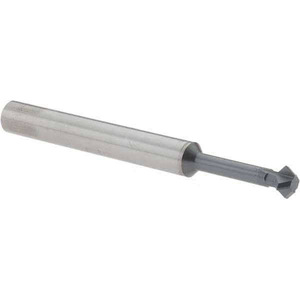 Accupro - 1/4° 1/4" Cut Diam, 1/8" Cut Width, 1/4" Shank, Solid Carbide Double-Angle Cutter - Exact Tool & Supply