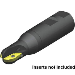 Kennametal - 40mm Cut Diam, 40mm Max Depth of Cut, 40mm Shank Diam, 220mm OAL, Indexable Ball Nose End Mill - 150mm Head Length, Weldon Shank, 5505VX Toolholder, XPNT4040T716RF Insert - Exact Tool & Supply
