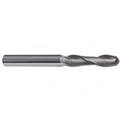 1/4" Dia. - 3 OAL - 30 Helix Bright CBD Ball Nose EM - 2 FL - Exact Tool & Supply