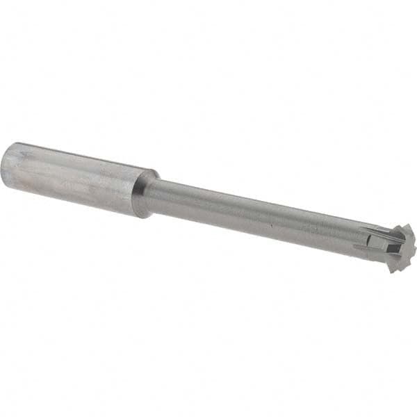 Accupro - 3/8° 3/8" Cut Diam, 1/8" Cut Width, 3/8" Shank, Solid Carbide Double-Angle Cutter - Exact Tool & Supply