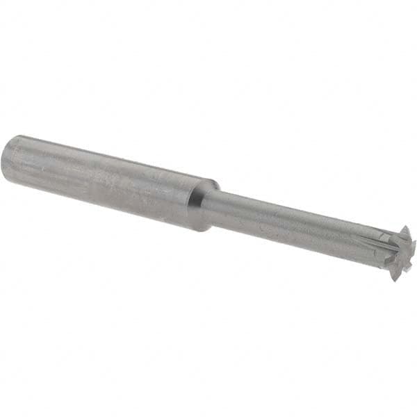 Accupro - 3/8° 3/8" Cut Diam, 0.072" Cut Width, 3/8" Shank, Solid Carbide Double-Angle Cutter - Exact Tool & Supply