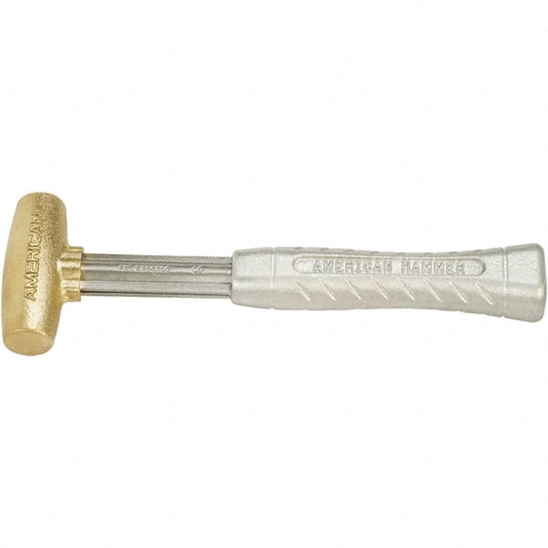 American Hammer - 1-1/2 Lb Head 1-3/4" Face Brass Hammer - Exact Tool & Supply
