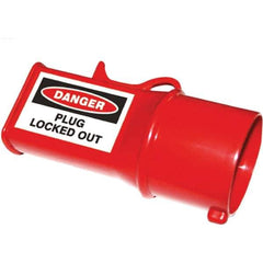 NMC - Plastic Socket Lockout - 220/240 Volt, 1 Padlock, 1 Circuit, English - Exact Tool & Supply