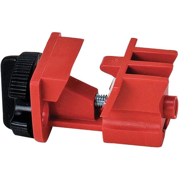 NMC - Plastic Multi-Pole Circuit Breaker Lockout - 120/277 Volt, 1 Padlock, 2 Circuits, English - Exact Tool & Supply