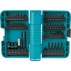 Makita - Power Bit, Insert Bit & Nut Driver Set - 1/4 to 3/8" Hex, #2, 1/4", 3/8" Drive, Phillips, Slotted, Torx, Square Point - Exact Tool & Supply