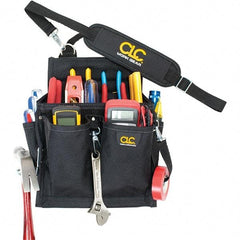CLC - Electrician's Holster with 20 Pockets - Ballistic Polyester, Black - Exact Tool & Supply
