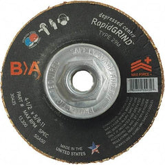 BULLARD - 50 Grit, 4-1/2" Wheel Diam, 1/8" Wheel Thickness, Type 29 Depressed Center Wheel - Coarse Grade, Ceramic, 13,300 Max RPM, Compatible with Angle Grinder - Exact Tool & Supply