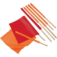 PRO-SAFE - 1 100-Piece 16 x 18" Red-Orange Vinyl Flags - Exact Tool & Supply