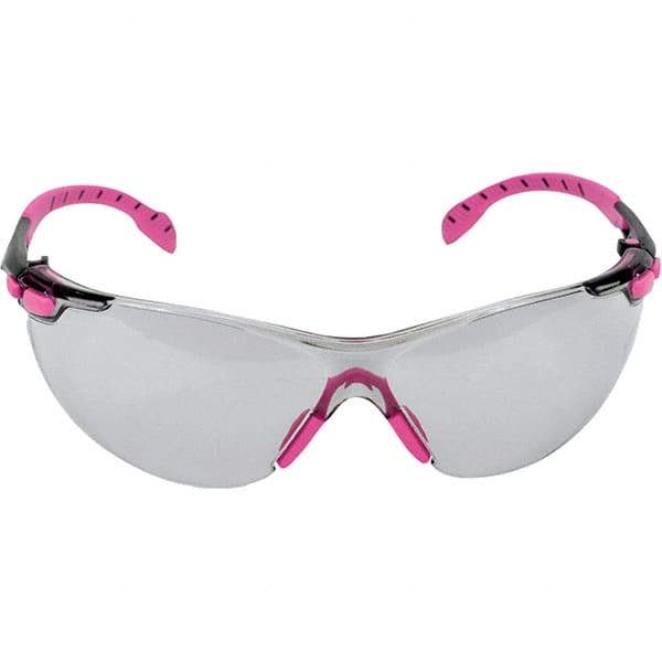 3M - Indoor/Outdoor Gray Lenses, Frameless Safety Glasses - Anti-Fog, Pink, Black Frame, Size Universal, Wrap Around - Exact Tool & Supply