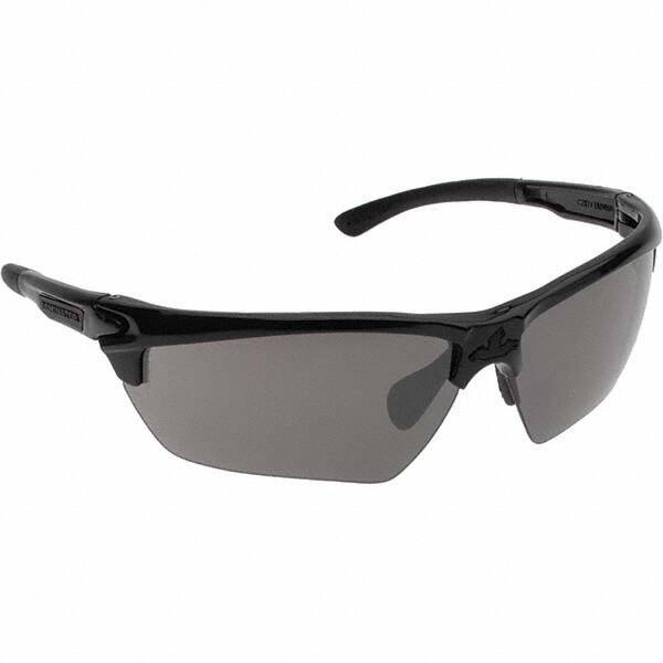 MCR Safety - Black Mirror Lenses, Framed Safety Glasses - Anti-Fog, Scratch Resistant, Black Polycarbonate Frame, Size Universal, Wrap Around - Exact Tool & Supply