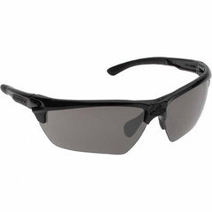 MCR Safety - Black Mirror Lenses, Framed Safety Glasses - Anti-Fog, Scratch Resistant, Black Polycarbonate Frame, Size Universal, Wrap Around - Exact Tool & Supply