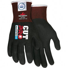 MCR Safety - Size 2XL, ANSI Cut Lvl A3, Nitrile Coated Dyneema or Dyneema Alternative Cut Resistant Gloves - Palm & Fingers Coated, Dyneema Lining, Knit Wrist, Black, Paired - Exact Tool & Supply