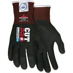 MCR Safety - Size XL, ANSI Cut Lvl A4, Nitrile Coated Dyneema or Dyneema Alternative Cut Resistant Gloves - Palm & Fingers Coated, Dyneema Lining, Knit Wrist, Black, Paired - Exact Tool & Supply