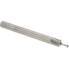 Accupro - 1/16° 1/16" Cut Diam, 0.031" Cut Width, 1/8" Shank, Solid Carbide Double-Angle Cutter - Exact Tool & Supply