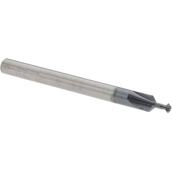 Accupro - 5/64° 5/64" Cut Diam, 0.039" Cut Width, 1/8" Shank, Solid Carbide Double-Angle Cutter - Exact Tool & Supply