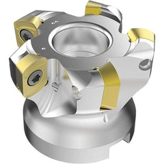 Seco - 5 Inserts, 37mm Cutter Diam, 1.8mm Max Depth of Cut, Indexable High-Feed Face Mill - 22mm Arbor Hole Diam, 0.4094" Keyway Width, 40mm High, R220.21-LP09 Toolholder, LPKT09 Inserts, Series High Feed - Exact Tool & Supply