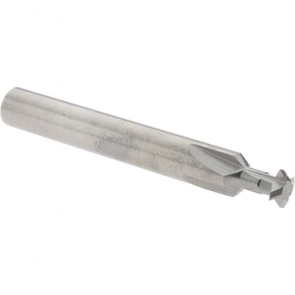 Accupro - 1/4° 1/4" Cut Diam, 0.072" Cut Width, 1/4" Shank, Solid Carbide Double-Angle Cutter - Exact Tool & Supply