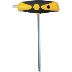 Wiha - 3/16" Hex, T-Handle Cushion Grip, Ball End Hex Key - 6-7/8" OAL, Dual Composite, Inch System of Measurement - Exact Tool & Supply