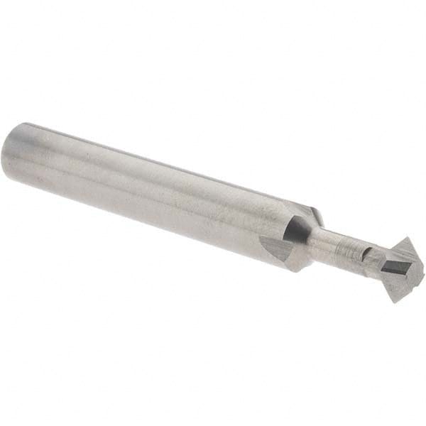 Accupro - 1/4° 1/4" Cut Diam, 1/8" Cut Width, 1/4" Shank, Solid Carbide Double-Angle Cutter - Exact Tool & Supply
