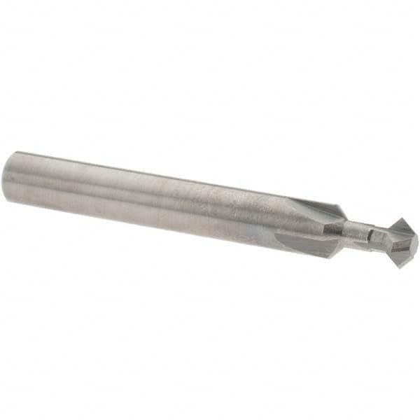 Accupro - 1/4° 1/4" Cut Diam, 1/8" Cut Width, 1/4" Shank, Solid Carbide Double-Angle Cutter - Exact Tool & Supply