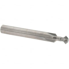 Accupro - 1/4° 1/4" Cut Diam, 1/8" Cut Width, 1/4" Shank, Solid Carbide Double-Angle Cutter - Exact Tool & Supply