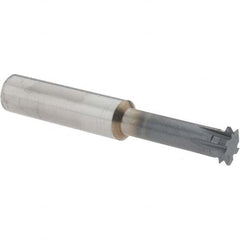 Accupro - 3/8° 3/8" Cut Diam, 0.072" Cut Width, 3/8" Shank, Solid Carbide Double-Angle Cutter - Exact Tool & Supply