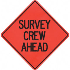 PRO-SAFE - "Survey Crew Ahead," 36" Wide x 36" High Vinyl Traffic Control Sign - Exact Tool & Supply