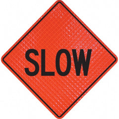 PRO-SAFE - "Slow," 48" Wide x 48" High Vinyl Traffic Control Sign - Exact Tool & Supply
