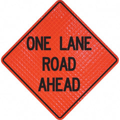 PRO-SAFE - "One Lane Road Ahead," 36" Wide x 36" High Vinyl Traffic Control Sign - Exact Tool & Supply
