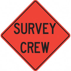 PRO-SAFE - "Survey Crew," 36" Wide x 36" High Vinyl Traffic Control Sign - Exact Tool & Supply